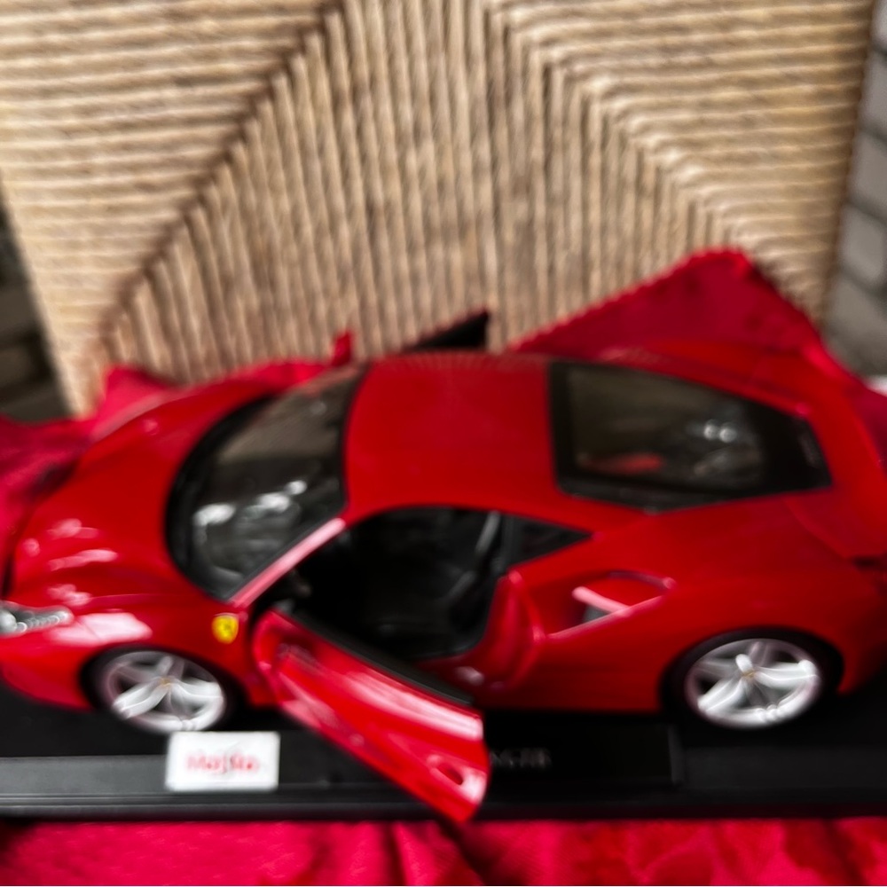 Maisto Ferrari 488 GTB Diecast Model attached on stand. - Picture 7 of 8